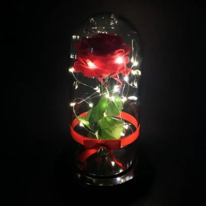 Arreglos Florales De Lujo 1 Rosa Encantada Con Luces Led · Floristería Online Floresya