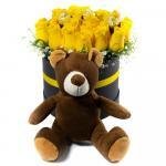 Arreglo Rosas Amarillas Chocolates y Peluche