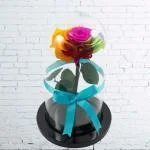 Rosa Eterna Arcoiris Urna · Ramos Y Arreglos Florales — Bogotá