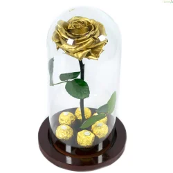 Rosa Eterna Dorada Urna