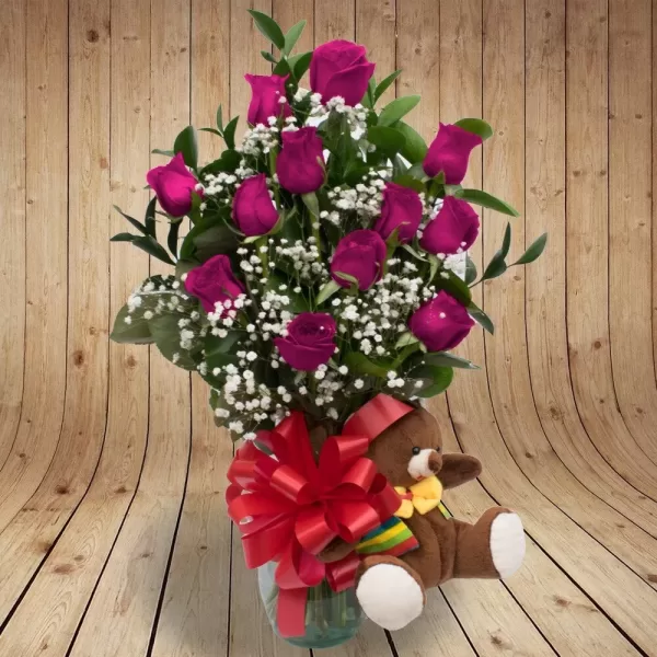 Rosas Fuccias Peluche