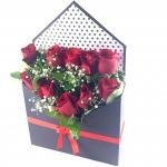 Caja Rosas Nota De Amor · Arreglo Floral A Domicilio