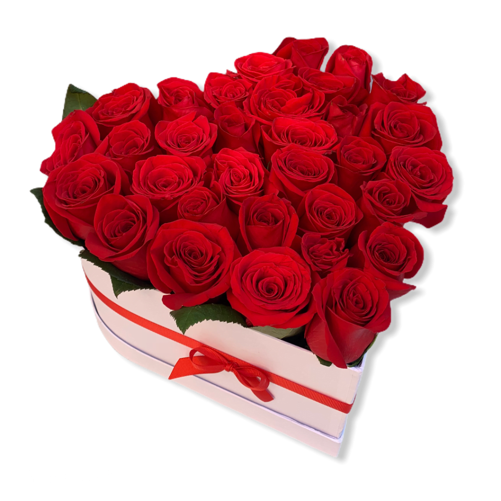Baul Corazon X 36 Rosas · Flores Frescas En Bogotá