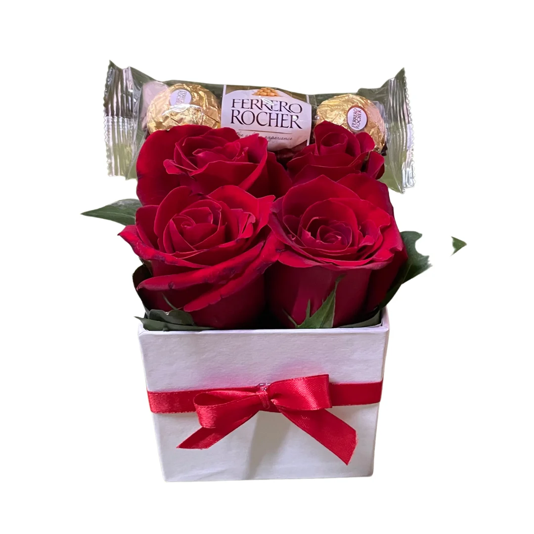 Caja Rosas Mini Y Chocolates - Imagen 2