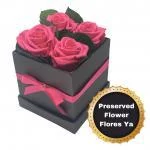 Caja Rosas Encantadas Fucsia · Flores Frescas En Bogotá