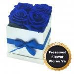 Caja Rosas Encantadas Azules · Floristería En Bogotá