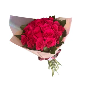 Bouquet 24 rosas fucsia