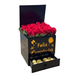 Caja Rosas Cumpleaños Luxury