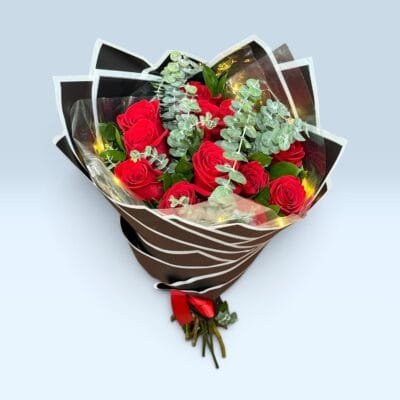 12 Rosas Rojas Papel Coreano