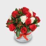Caja Rosas Rojas Y Blancas